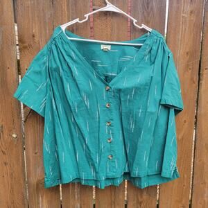 A.N.A Teal Green Button-Down Top - Size 2X